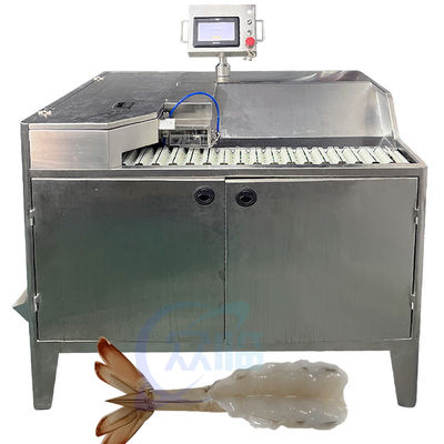 Giá tốt. Tôm thông minh, lột vỏ và cắt vỏ tôm và máy cắt nội tạng cho nhà máy chế biến thủy sản trực tuyến