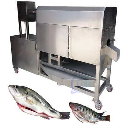 Máy loại bỏ vỏ và vỏ cá được làm bằng thép không gỉ 304 Máy cắt và làm sạch cá