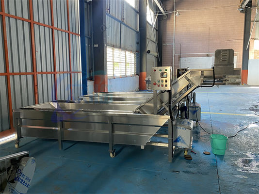 Giá tốt. Cá hải sản tự động Máy rửa bong bóng cao áp Máy làm sạch tôm Băng tải rã đông trực tuyến