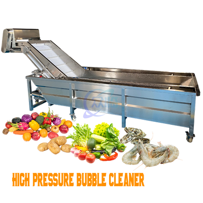 Giá tốt. Cá hải sản tự động Máy rửa bong bóng cao áp Máy làm sạch tôm Băng tải rã đông trực tuyến