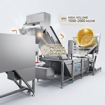 Giá tốt. Industrial Shrimp Head Separator SUS304 Stainless Steel 2000-2500KG 5.5KW 440V For Frozen Food Factory trực tuyến