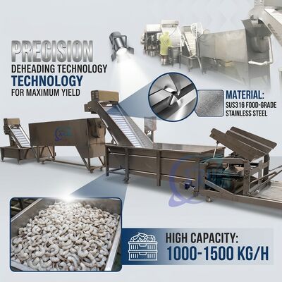 Giá tốt. Compact Shrimp Head Separation Machine SUS304 1500-2000KG 0.8KW 440V For Commercial Kitchen trực tuyến