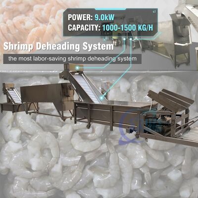 Giá tốt. Hygienic Automatic Shrimp Deheading System SUS316L 2500-3000KG 7.5KW 415V For Seafood Factory trực tuyến