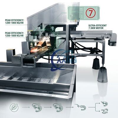 Giá tốt. Anti Corrosive Shrimp Processing Line Machine SUS316 1500-2000KG 15KW 220V For Food Processing Factory trực tuyến