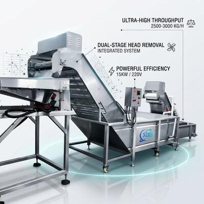 Giá tốt. Precision Shrimp Head Screening Machine Anti Corrosive SUS316 800-1000KG 2.2KW 380V trực tuyến
