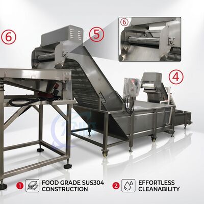 Giá tốt. Robust Shrimp Processing Machine Hygienic SUS304 1000-1500KG 5.5KW 220V For Frozen Food Factory trực tuyến